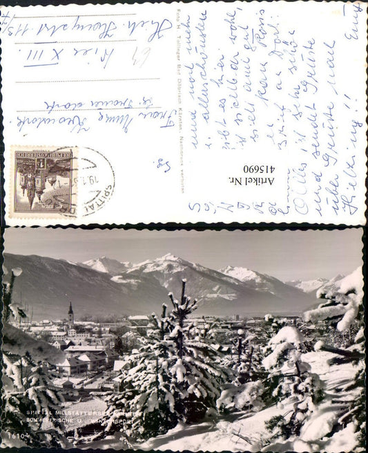 415690,Spittal am Millstättersee Teilansicht Bergkulisse Winterbild