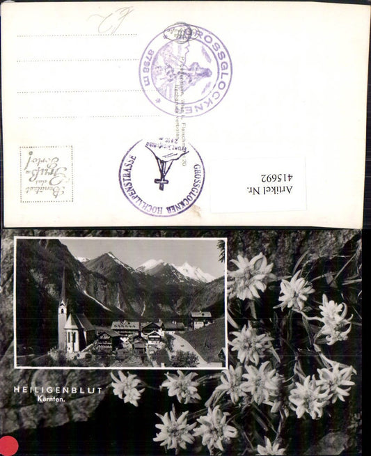 415692,Heiligenblut Totale Bergkulisse Passepartout Edelweiß