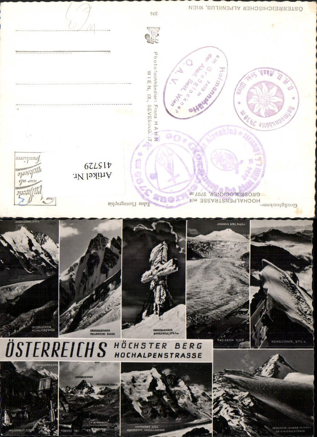 415729,Großglockner Hochalpenstraße b. Heiligenblut Kreuz Mehrbildkarte