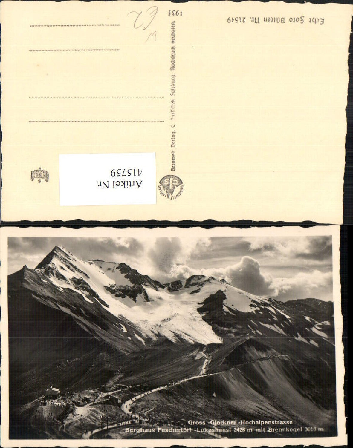 415759,Großglockner Hochalpenstraße b. Heiligenblut Berghaus Bergkulisse