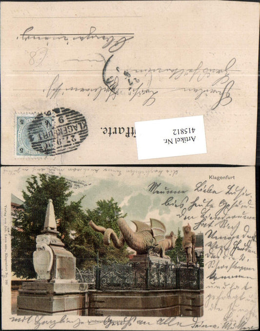415812,Klagenfurt Lindwurm-Brunnen Denkmal