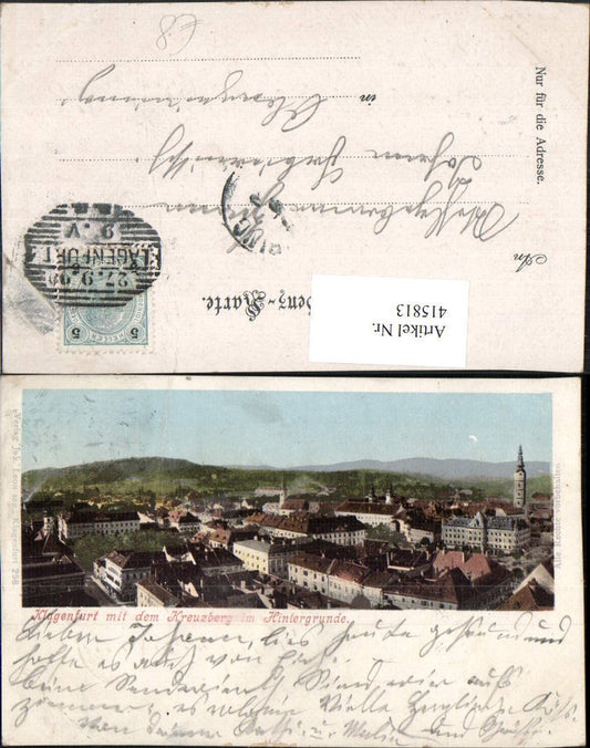 415813,Klagenfurt Teilansicht m. Kreuzberg