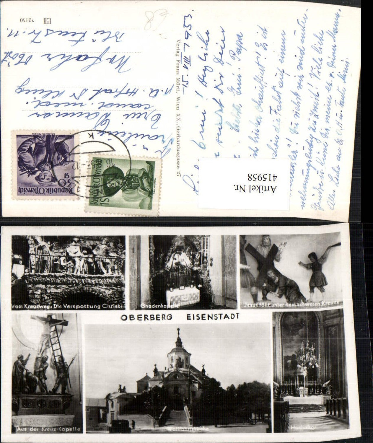 415958,Eisenstadt Oberberg Kirche Gnadenkapelle Hochaltar Mehrbildkarte