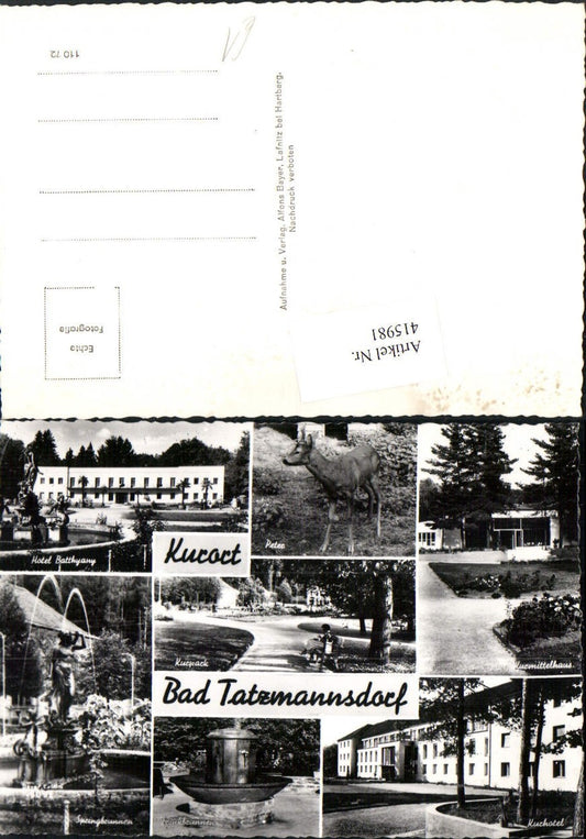 415981,Bad Tatzmannsdorf Kurpark Kurhotel Brunnen Hotel Batthyany Mehrbildkarte