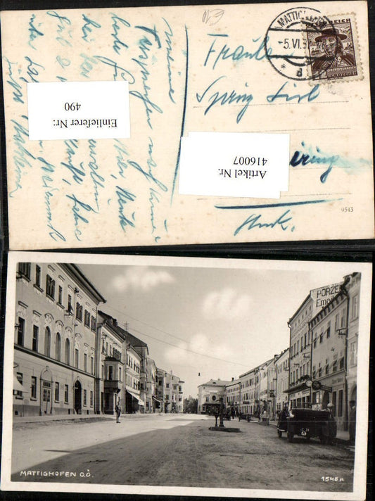 416007,Mattighofen Straßenansicht Brunnen Automobil