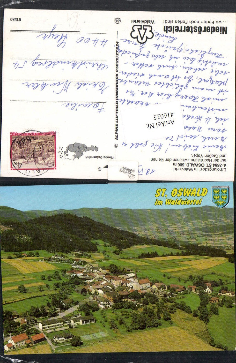 416025,St. Oswald im Waldviertel Totale pub Alpine Luftbild 81580