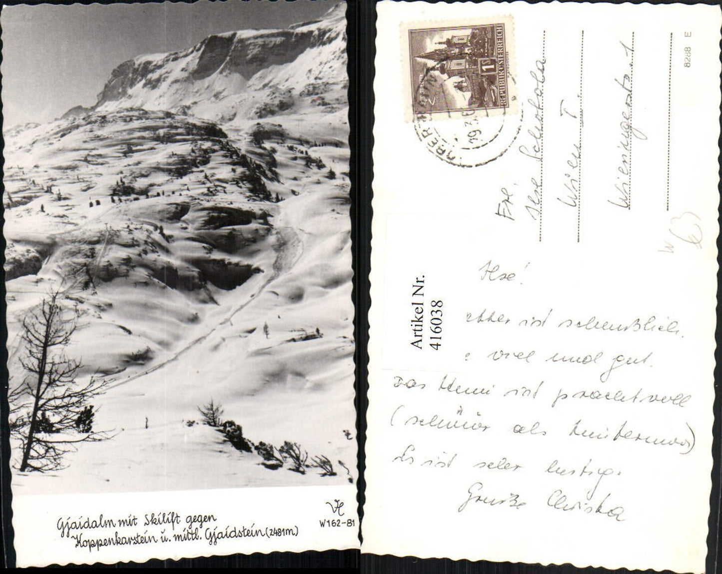 416038,Gjaidalm b. Obertraun geg. Koppenkarstein Bergkulisse Winterbild