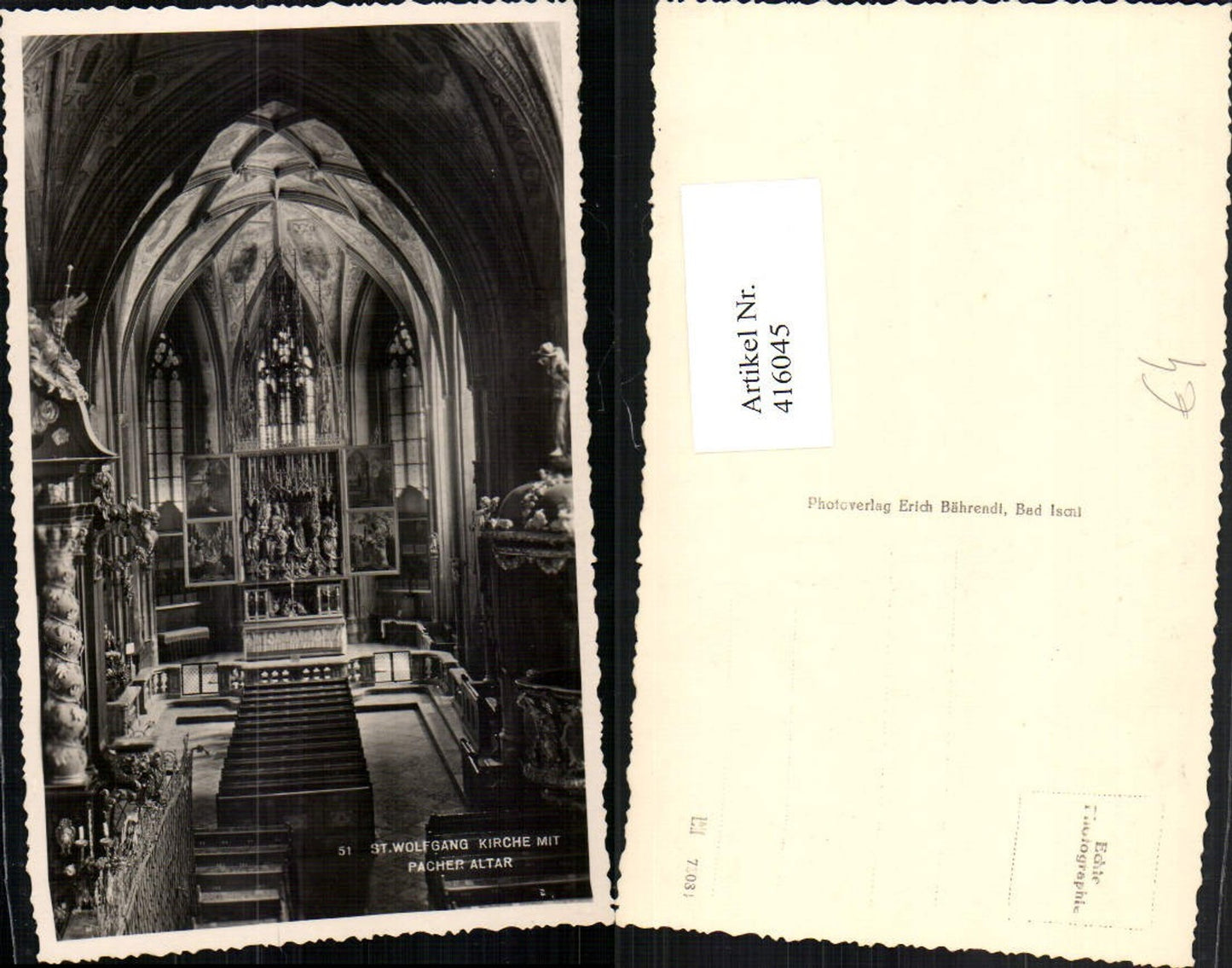 416045,St. Wolfgang Kirche Innenansicht Altar