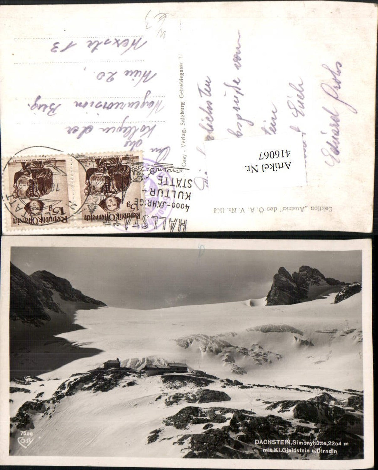 416067,Dachstein Simonyhütte Berghütte b. Hallstatt m. Gjaidstein pub Cosy 7500
