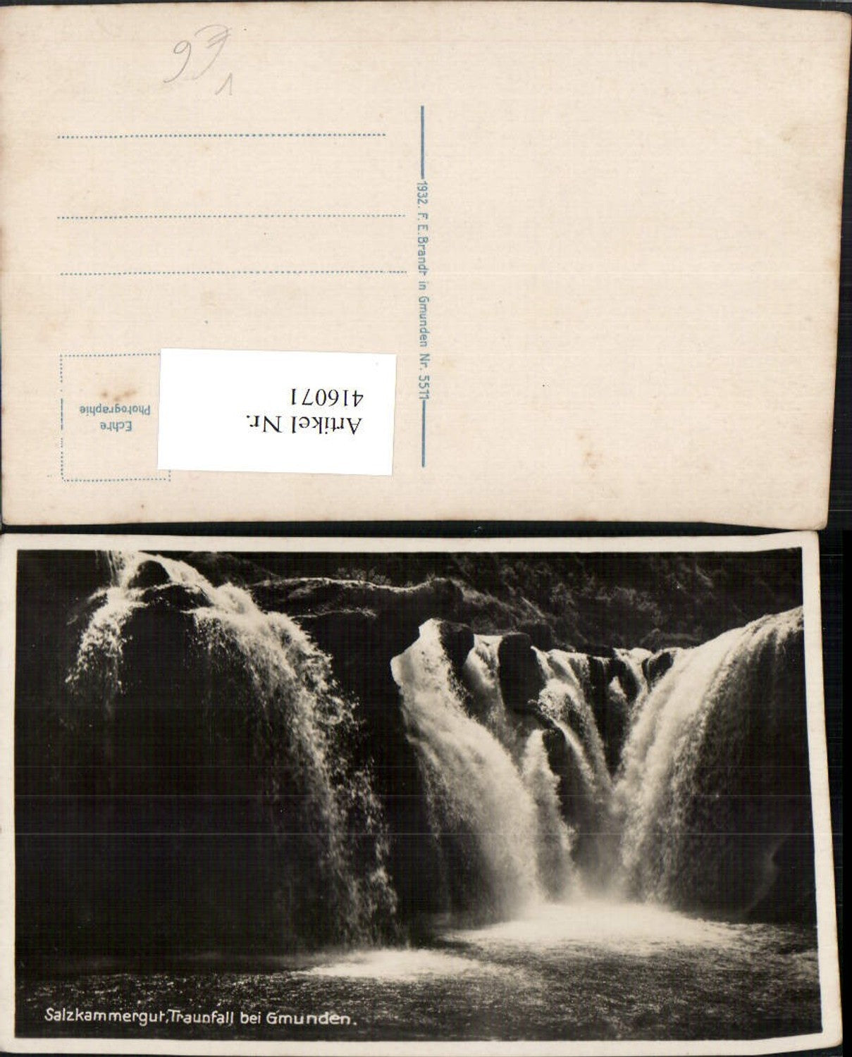 416071,Traunfall Wasserfall b. Gmunden pub F. E. Brandt 5511