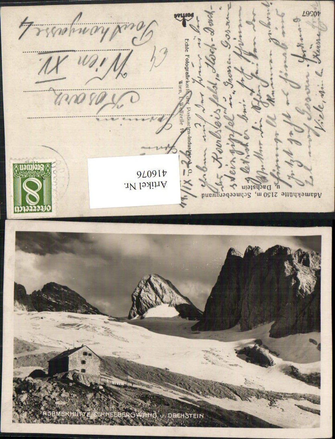 416076,Adamekhütte Berghütte b. Gosau Schneebergwand Bergkulisse