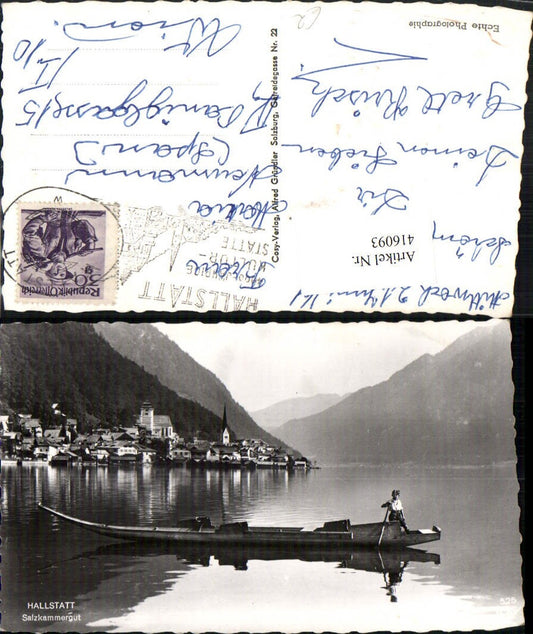 416093,Hallstatt Teilansicht Zille Boot pub Cosy 525