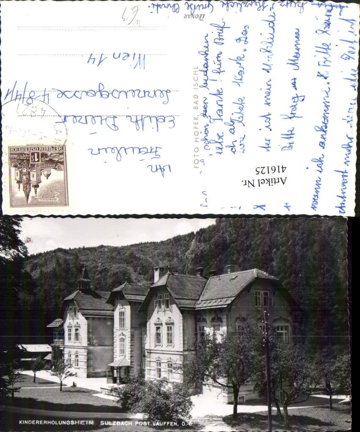 416125,Lauffen b. Bad Ischl Kindererholungsheim Sulzbach