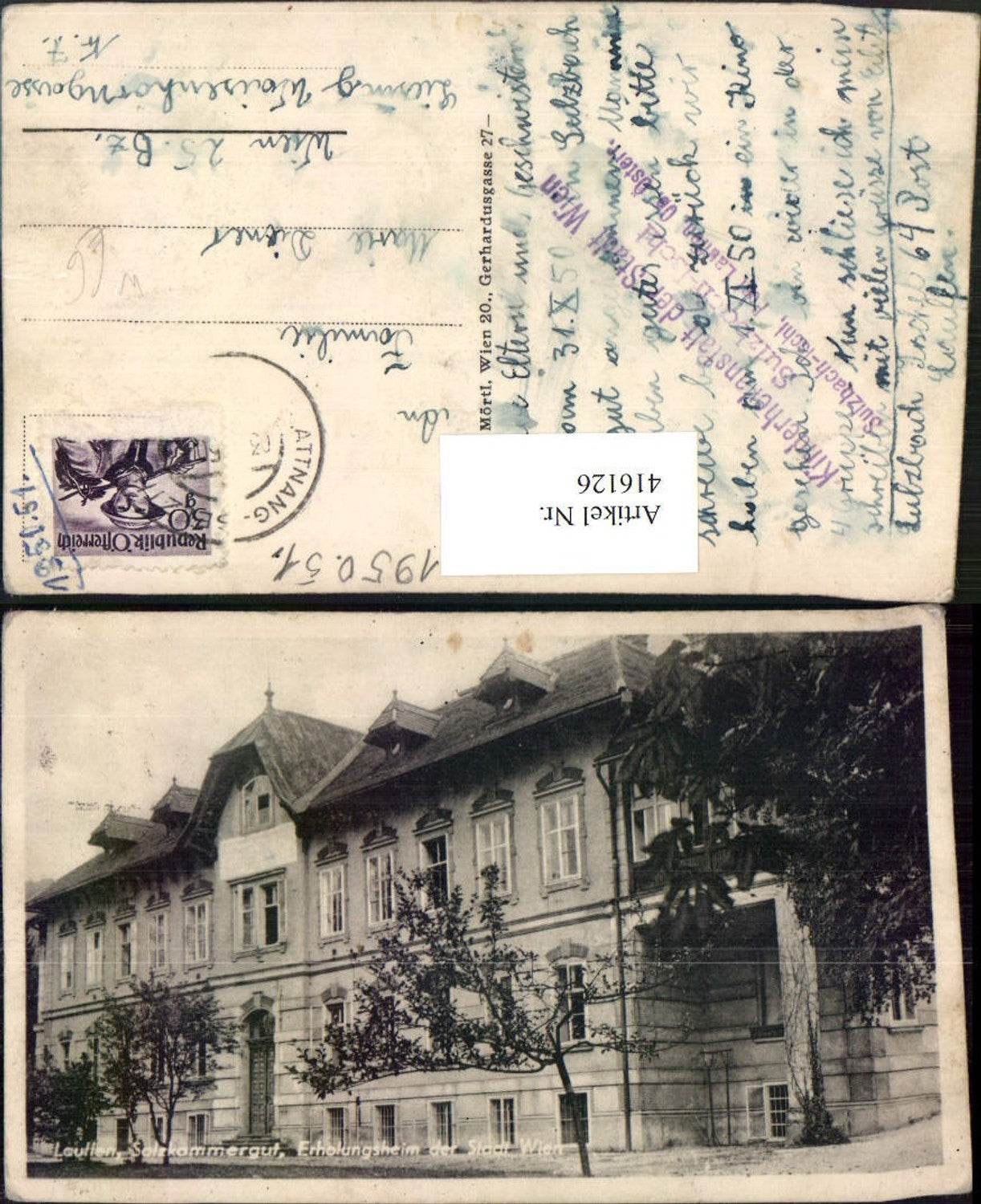 416126,Lauffen b. Bad Ischl Erholungsheim der Stadt Wien