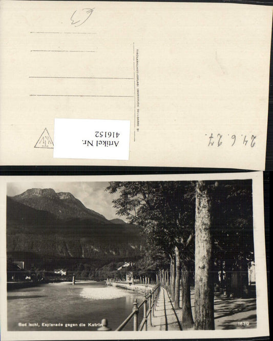 416152,Bad Ischl Esplanade Fluss geg. Katrin Bergkulisse