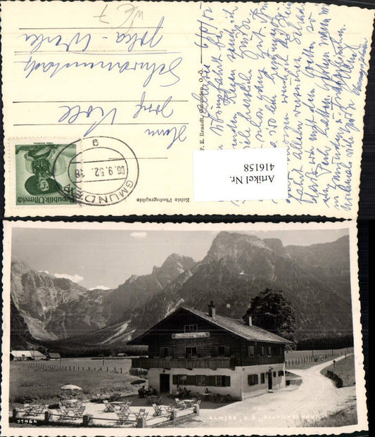 416158,Almsee b. Grünau Alpengasthof Deutsches Haus Bergkulisse pub F. E. Brandt 11464