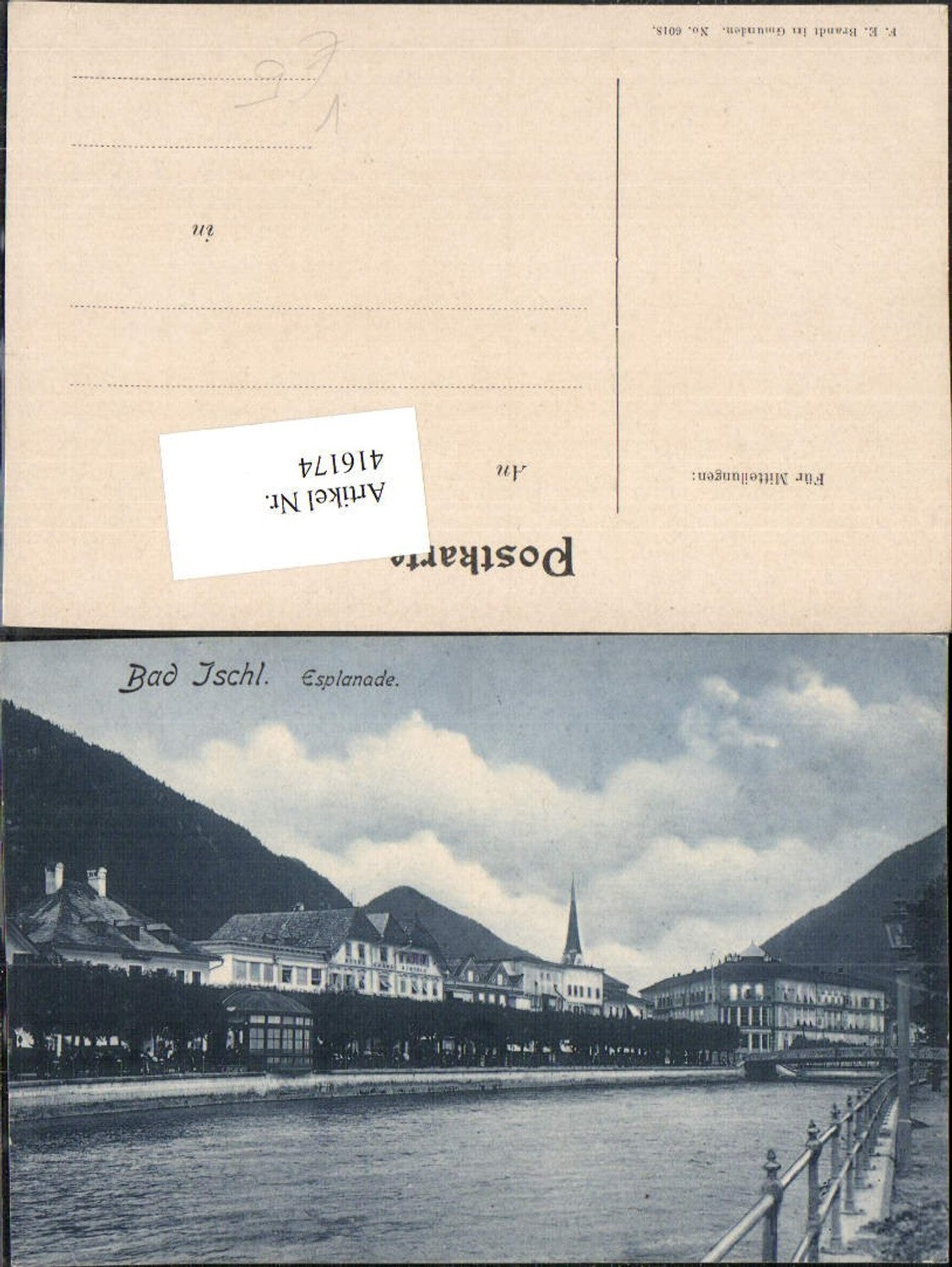 416174,Bad Ischl Teilansicht Esplanade Fluss pub F. E. Brandt 6018