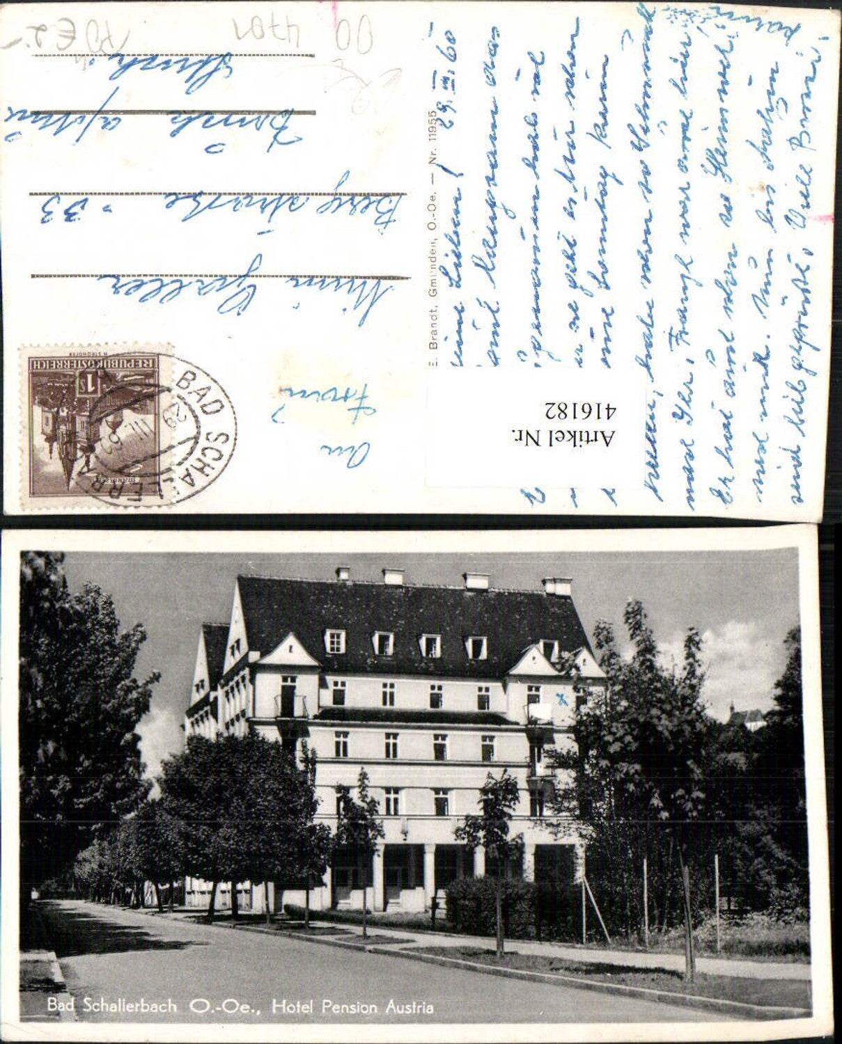 416182,Bad Schallerbach Hotel Pension Austria pub F. E. Brandt 11955