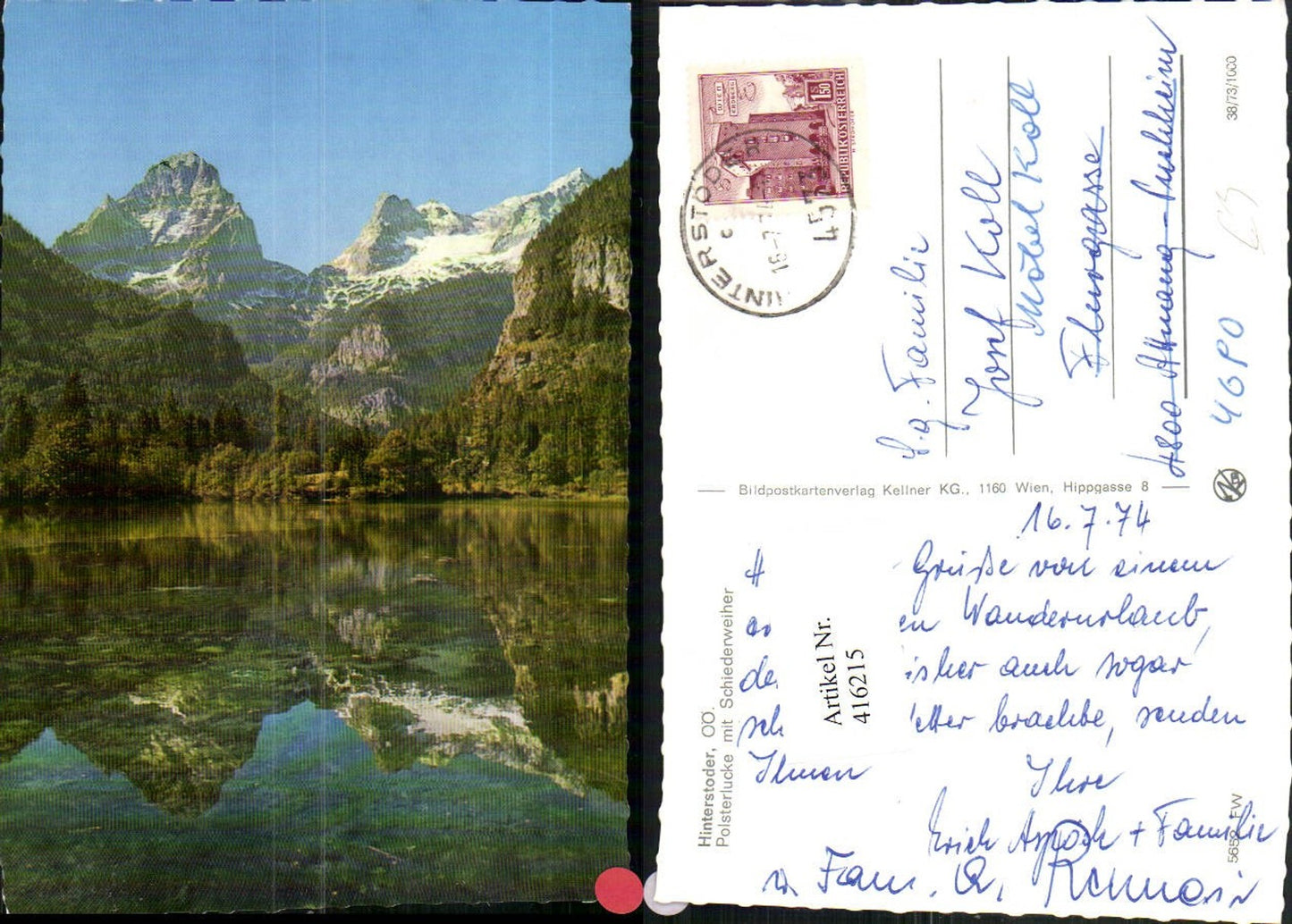 416215,Hinterstoder Polsterlucke m. Schiederweiher See Bergkulisse