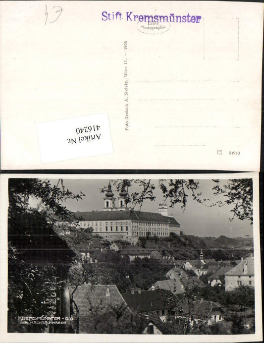 416240,Kremsmünster Teilansicht m. Stift vom Kalvarienberg