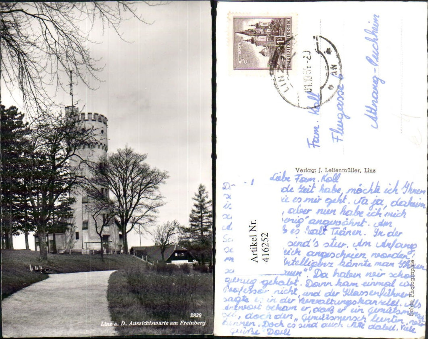 416252,Linz an d. Donau Aussichtswarte am Freinberg Aussichtsturm