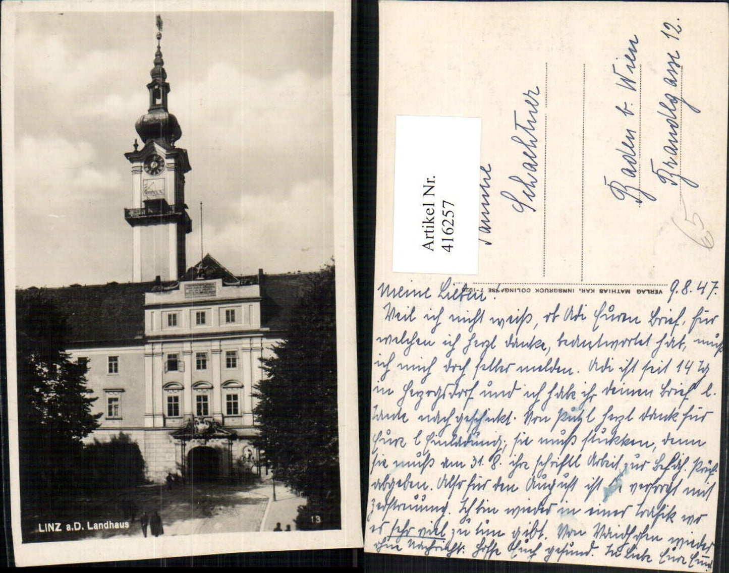 416257,Linz an d. Donau Landhaus Gebäude Turm