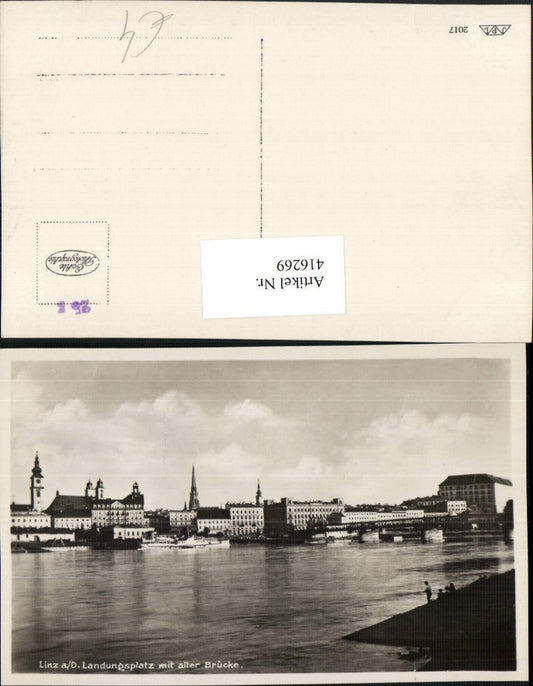 416269,Linz an d. Donau Teilansicht Landungsplatz m. Brücke