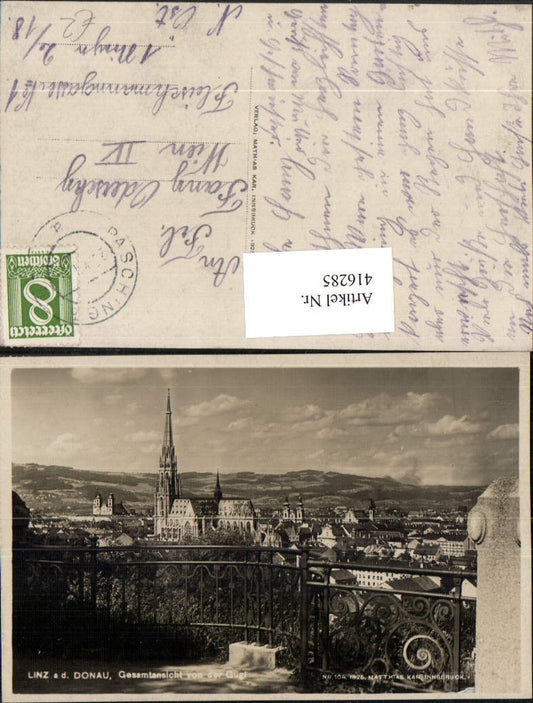 416285,Linz an d. Donau Teilansicht von d. Gugl
