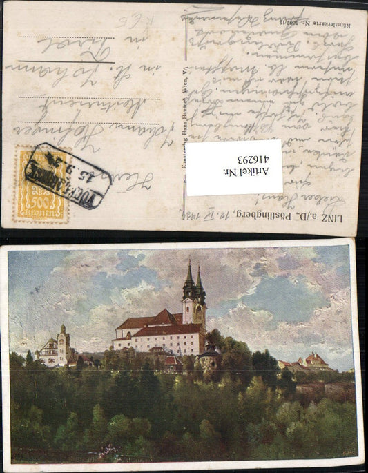 416293,Künstler AK Linz an d. Donau Pöstlingberg Kirche pub Hans Hausner 7007/13