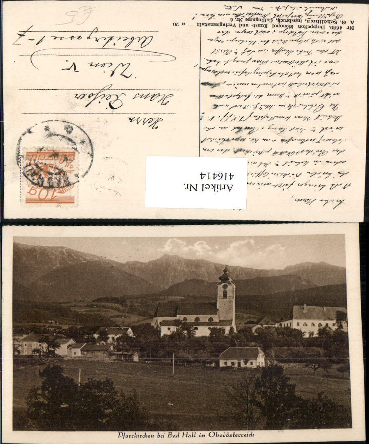 416414,Pfarrkirchen b. Bad Hall Teilansicht Kirche Bergkulisse