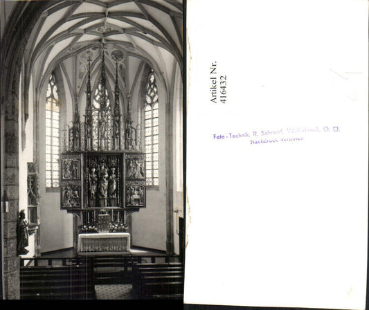 416432,Foto AK Vöcklabruck Kirche Innenansicht Altar