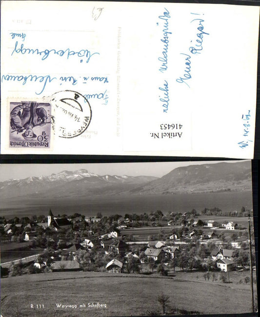 416453,Weyregg Totale m. Schafberg Bergkulisse