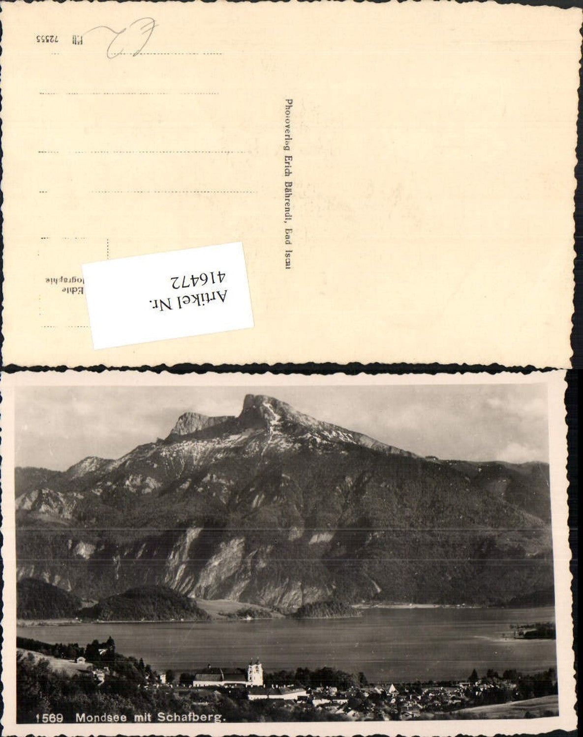 416472,Mondsee Totale m. Schafberg Bergkulisse