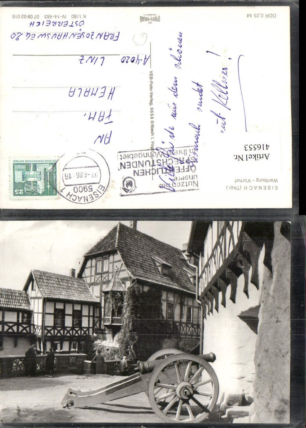 416553, Eisenach Wartburg Castle Courtyard Cannon