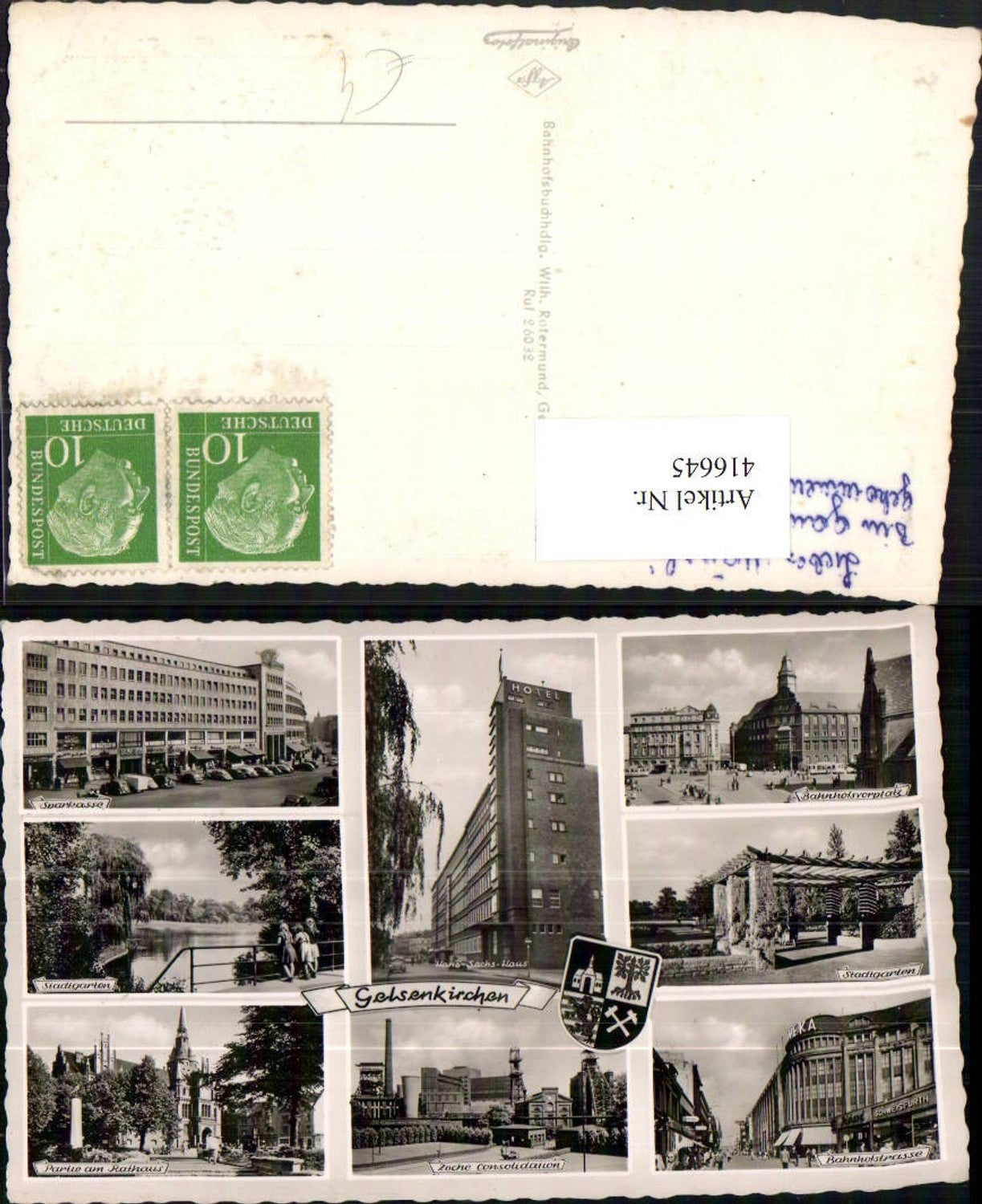 416645,Gelsenkirchen Bahnhofsvorplatz Sparkasse Rathaus Mehrbildkarte