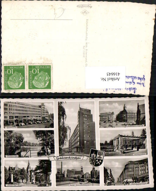 416645,Gelsenkirchen Bahnhofsvorplatz Sparkasse Rathaus Mehrbildkarte