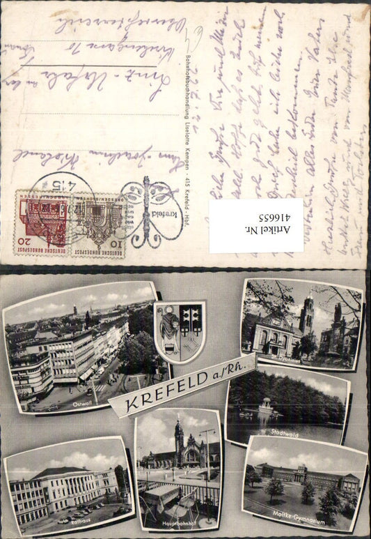 416655,Krefeld am Rhein Ostwall Gymnasium Bahnhof Rathaus Mehrbildkarte