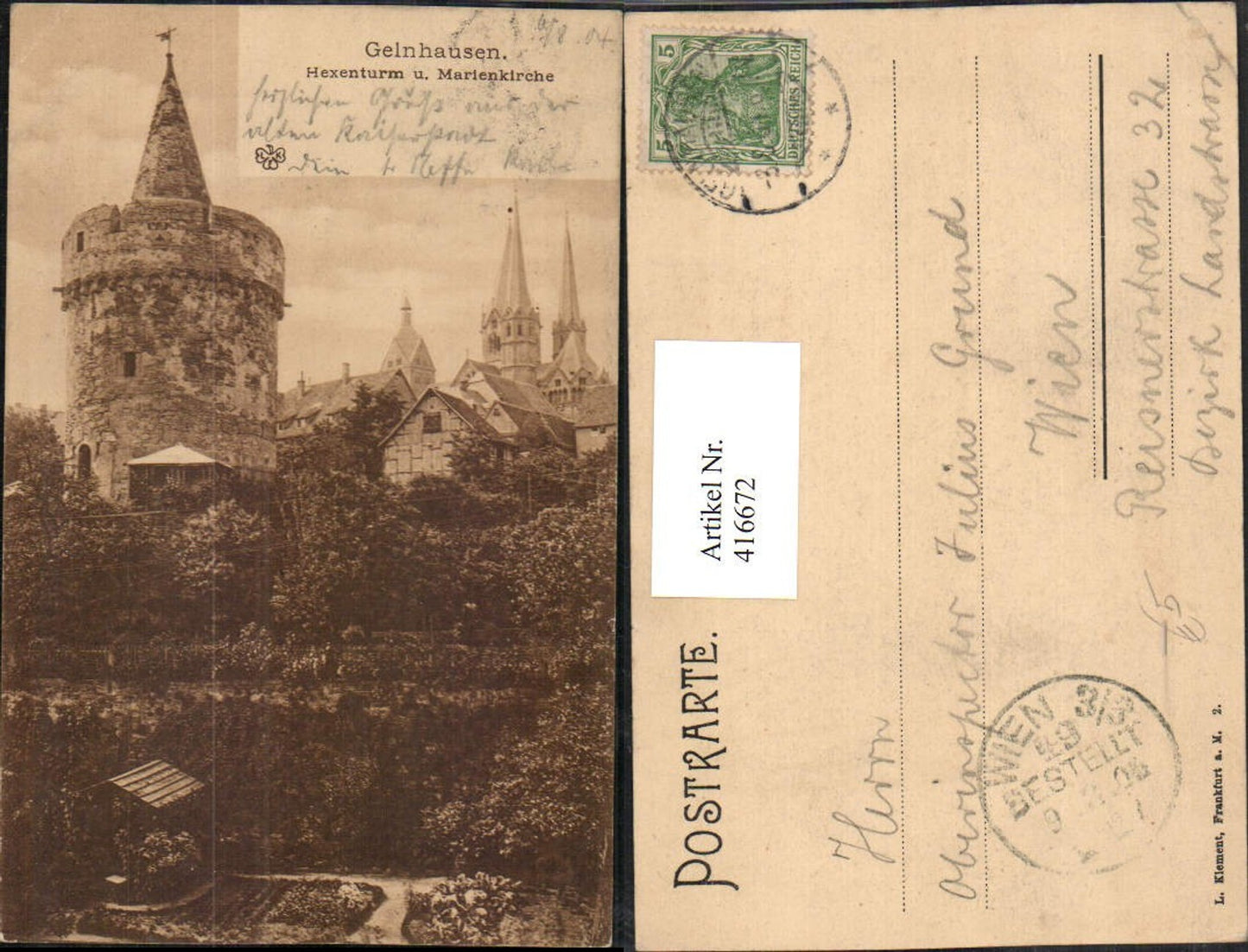 416672,Gelnhausen Hexenturm Turm u. Marienkirche Kirche