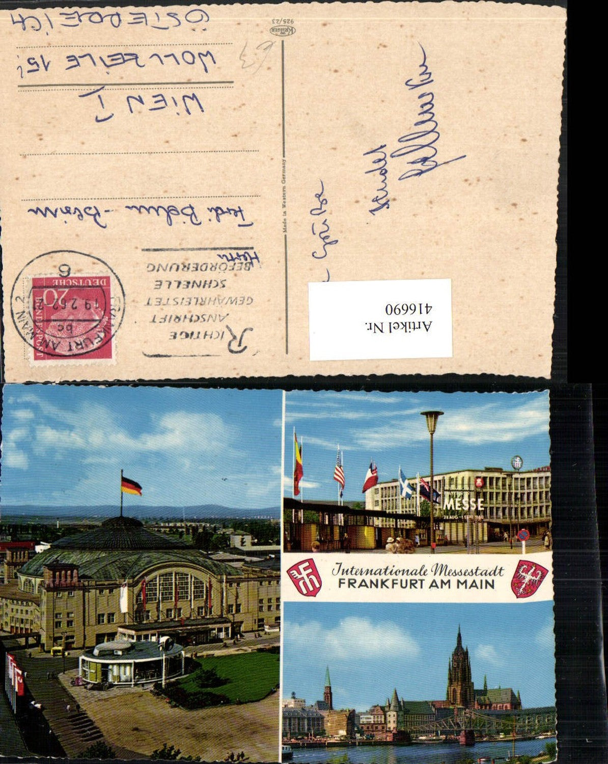 416690,Frankfurt am Main Teilansicht Brücke Messe Mehrbildkarte