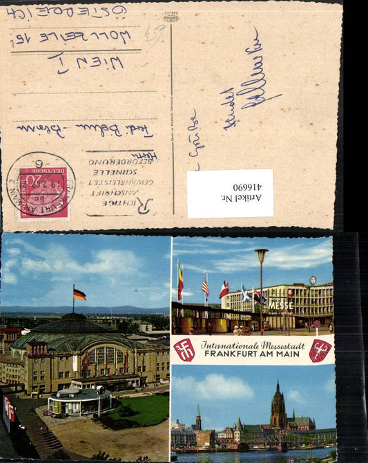 416690,Frankfurt am Main Teilansicht Brücke Messe Mehrbildkarte