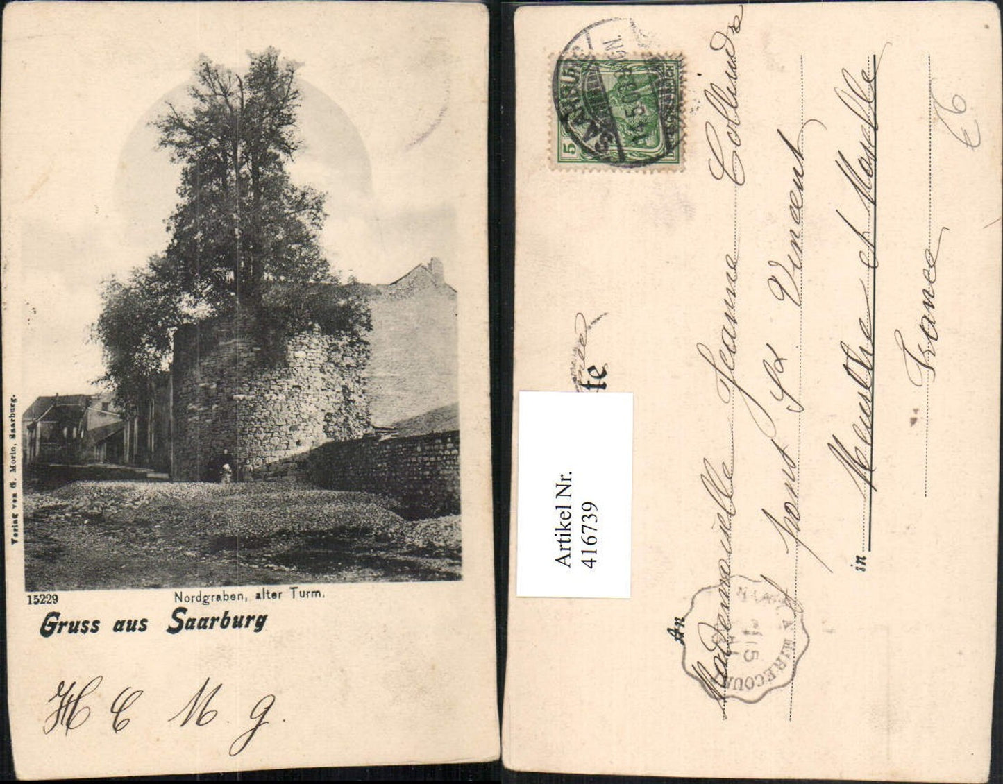 416739,Gruß aus Saarburg Nordgraben Alter Turm
