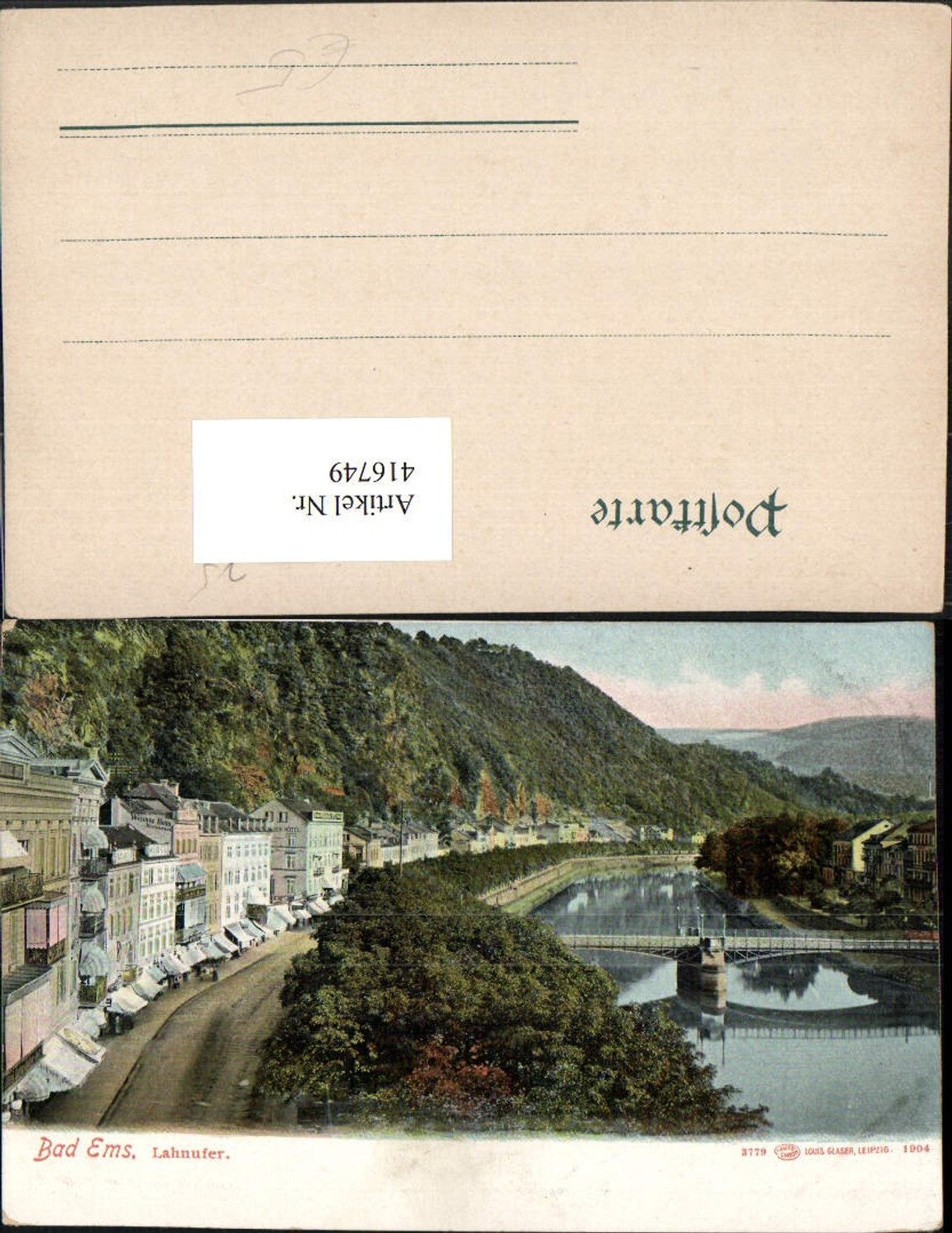 416749,Bad Ems Teilansicht Lahnufer Fluss Brücke