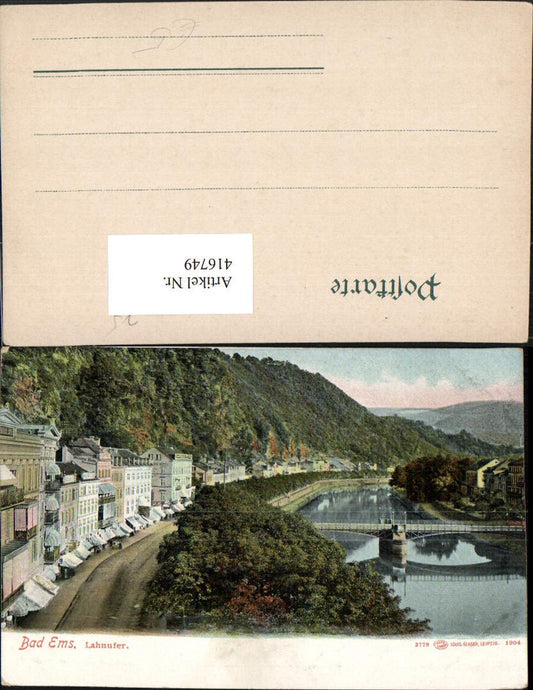 416749,Bad Ems Teilansicht Lahnufer Fluss Brücke