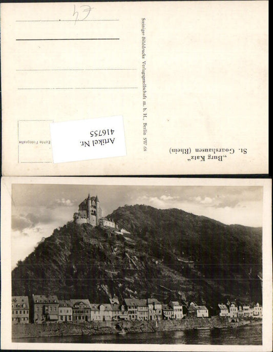 416755,St. Goarshausen am Rhein Teilansicht m. Burg Katz