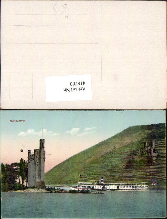 416760,Mäuseturm Turm b. Bingen am Rhein Dampfer Burg
