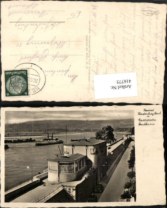 416775,Neuwied Hindenburg-Deich u. Gaststätte Deichkrone Dampfer
