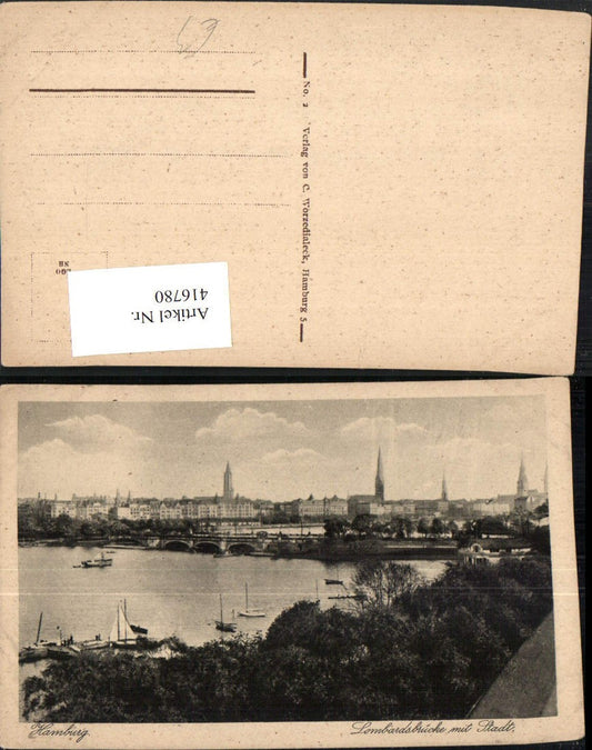 416780,Hamburg Teilansicht m. Lombardsbrücke Brücke