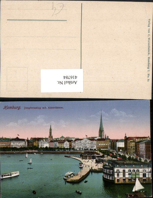 416784,Hamburg Teilansicht Jungfernsteig m. Alsterdamm