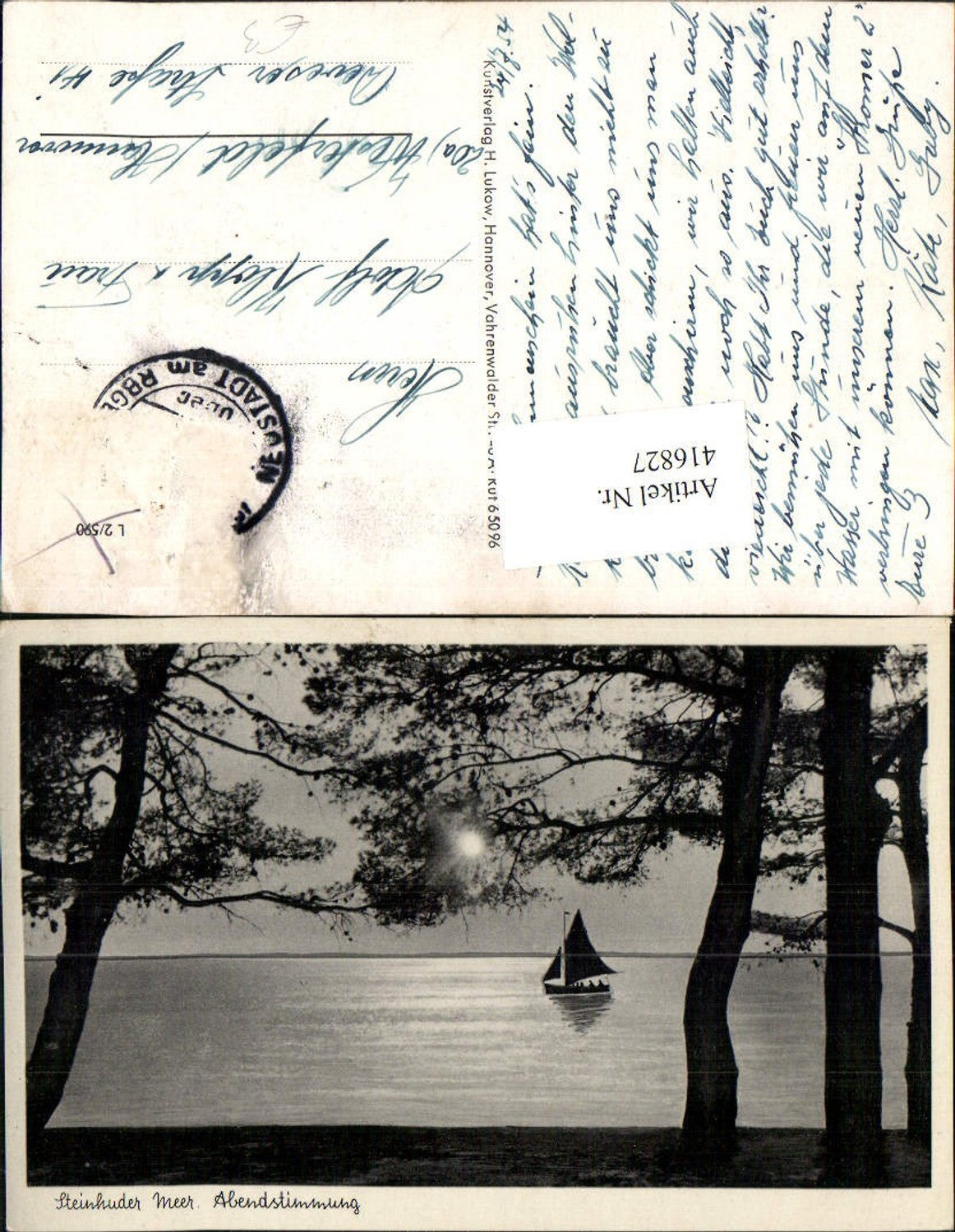 416827,Steinhuder Meer b. Wunstorf Abendstimmung Segelboot