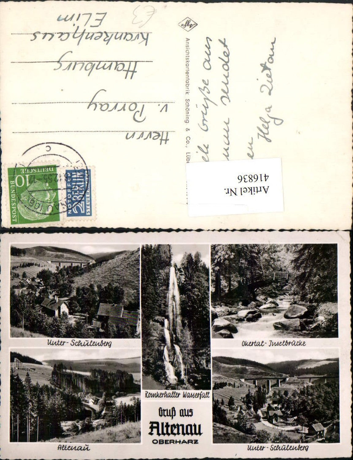416836,Altenau im Oberharz Okertal Wasserfall Unter-Schulenberg Mehrbildkarte